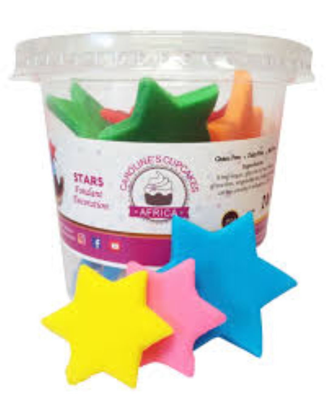 CAROLINE CUPCAKE STARS FONDANT DECORATION 70G